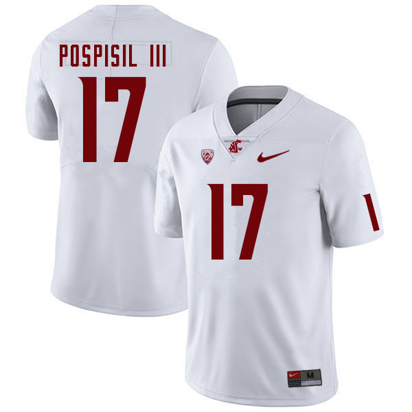 Mens Washington State Cougars #17 Billy Pospisil III Nike White College Football Game Jersey