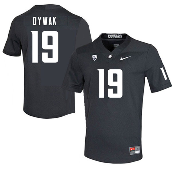 Mens Washington State Cougars #19 Alphonse Oywak Nike Charcoal College Football Game Jersey 