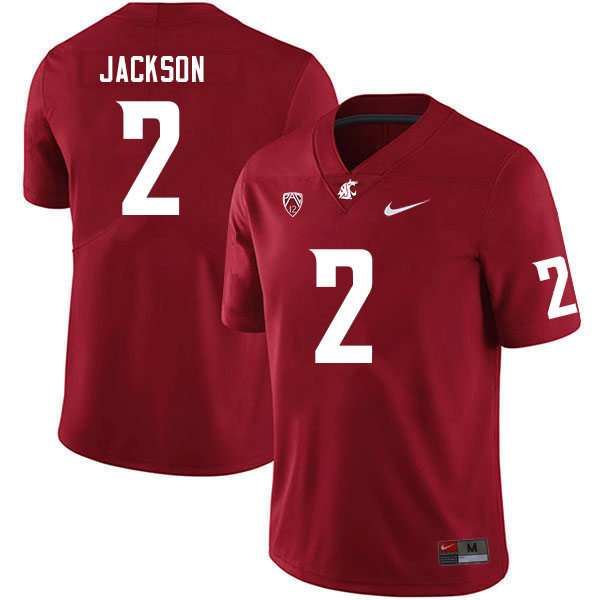 Mens Washington State Cougars #2 Chris Jackson Nike Crimson College Football Game Jersey