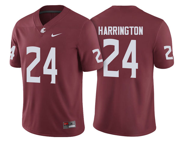 Mens Washington State Cougars #24 Keith Harrington Nike Crimson College Football Game Jersey 
