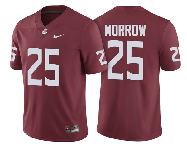 Mens Washington State Cougars #25 Jamal Morrow Nike Crimson College Football Game Jersey 