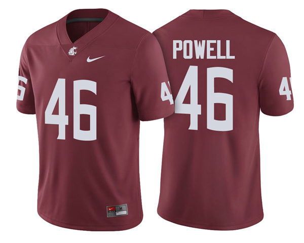 Mens Washington State Cougars #46 Erik Powell Nike Crimson College Football Game Jersey