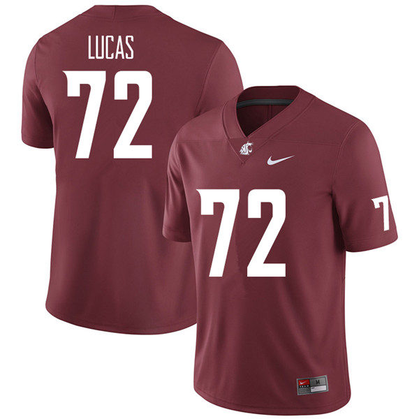 Mens Washington State Cougars #72 Abraham Lucas Nike Crimson College Football Game Jersey 