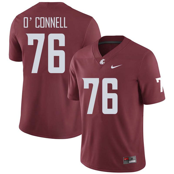 Mens Washington State Cougars #76 Cody O'Connell Nike Crimson College Football Game Jersey