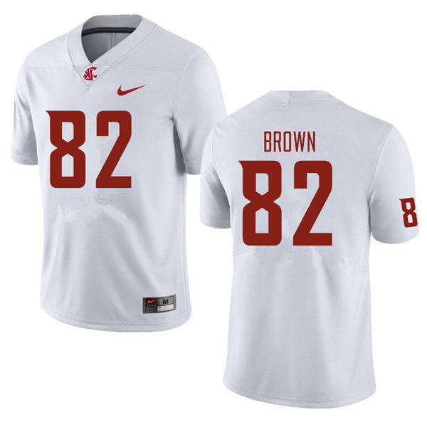 Mens Washington State Cougars #82 Travion Brown Nike White College Football Game Jersey