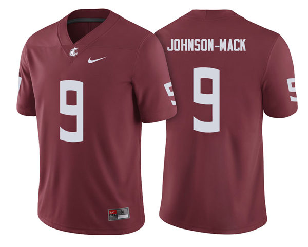 Mens Washington State Cougars #9 Isaiah Johnson-Mack Nike Crimson College Football Game Jersey
