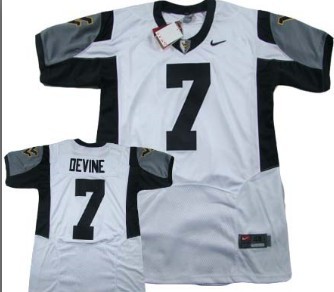 Mens West Virginia Mountaineers #7 Noel Devine White Jersey