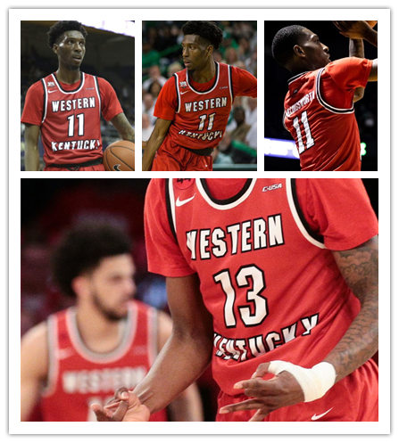 Mens Western Kentucky Hilltoppers Custom Bailey Conrad Isaiah Cozart Clem Haskins Jim McDaniels Darel Carrier Nike Red Basketball Jersey 