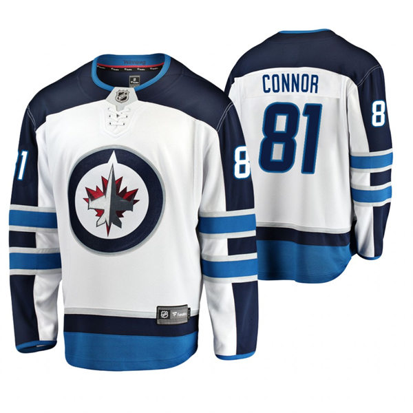 Mens Winnipeg Jets #81 Kyle Connor adidas White Away Stitched NHL Jersey Stitched