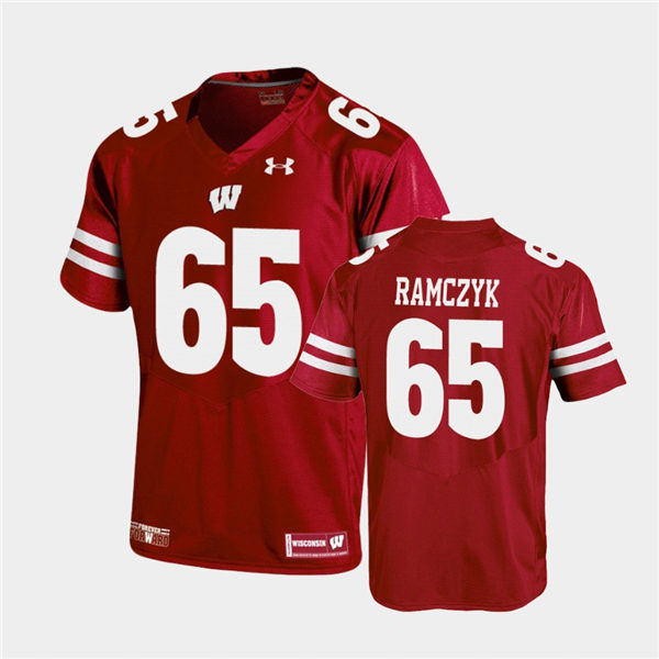 Mens Wisconsin Badgers #65 Ryan Ramczyk Red Stitched Under Armour College Football Jersey