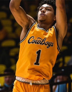 Mens Wyoming Cowboys #1 Marcus Williams Gold Cowboys Adidas Basketball Jersey