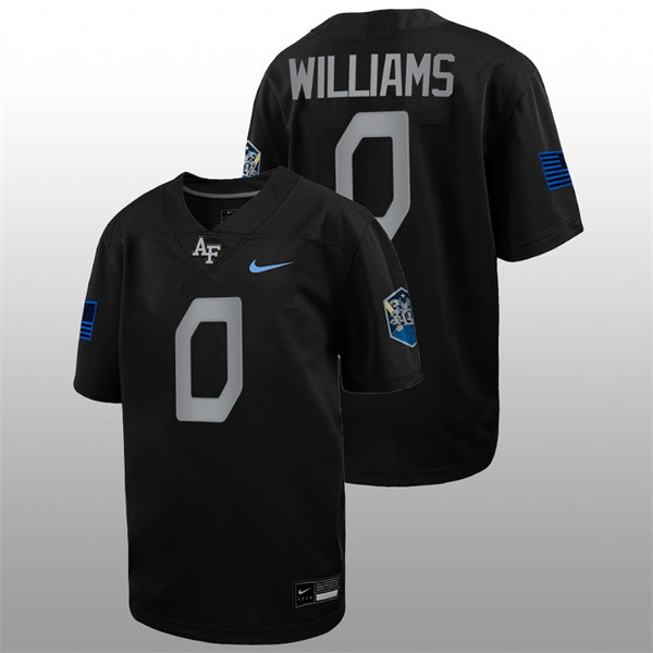 Mens Youth Air Force Falcons #0 Trey Williams Nike Space Force Rivalry Alternate Game Football Jersey - Black 