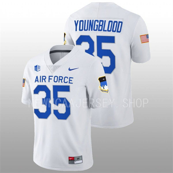 Mens Youth Air Force Falcons #35 Johnathan Youngblood Nike White College Football Game 