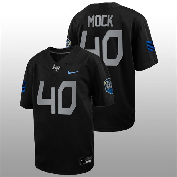 Mens Youth Air Force Falcons #40 Alec Mock Nike Space Force Rivalry Alternate Game Football Jersey - Black 
