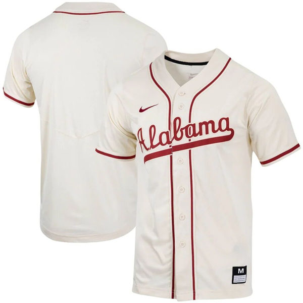 Mens Youth Alabama Crimson Tid Blank Natural College Baseball Team Jerseys