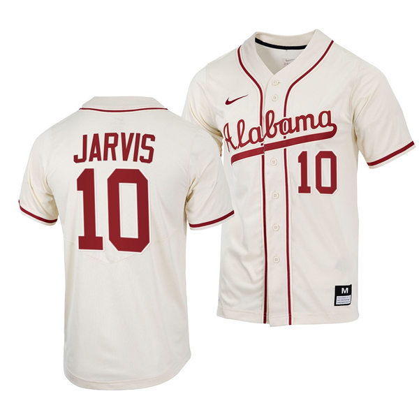 Mens Youth Alabama Crimson Tide #10 Jim Jarvis Natural College Baseball Limited Jersey