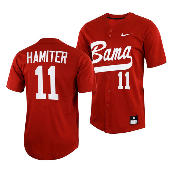 Mens Youth Alabama Crimson Tide #11 William Hamiter Crimson College Baseball Softball Limited Jerseys