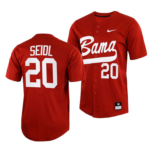 Mens Youth Alabama Crimson Tide #20 Tommy Seidl Crimson College Baseball Softball Limited Jerseys