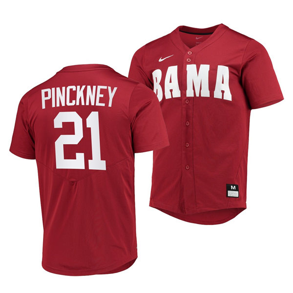 Mens Youth Alabama Crimson Tide #21 Andrew Pinckney 2020 Crimson BAMA College Baseball Limited Jerseys