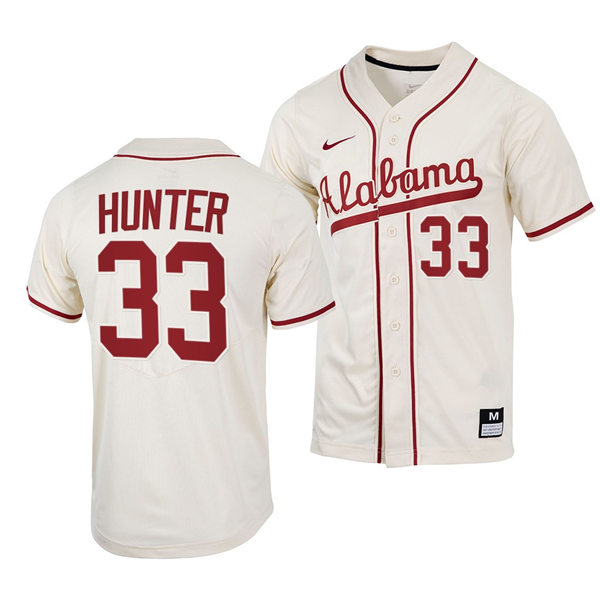 Mens Youth Alabama Crimson Tide #33 Tommy Hunter Natural College Baseball Limited Jersey