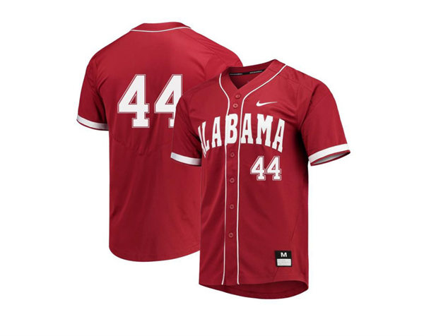 Mens Youth Alabama Crimson Tide #44 Zane Denton Full Button Crimson College Baseball Game Jerseys