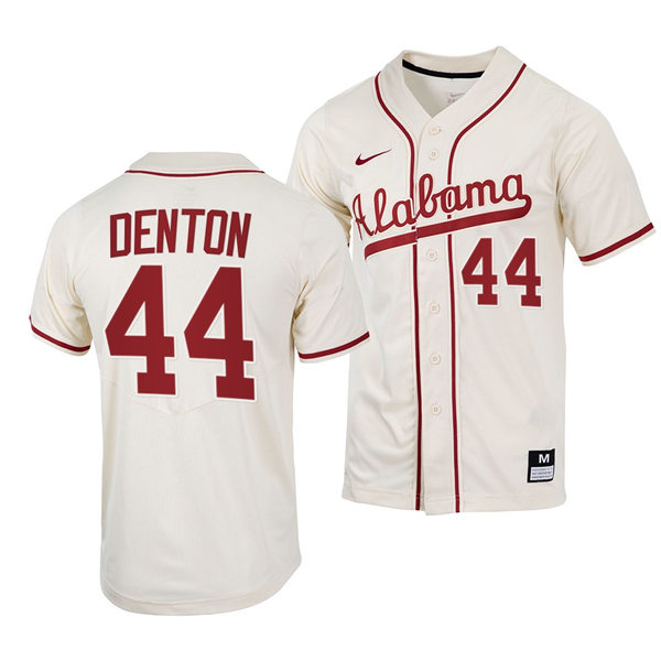 Mens Youth Alabama Crimson Tide #44 Zane Denton Natural College Baseball Limited Jersey
