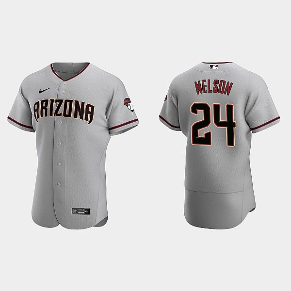 Mens Youth Arizona Diamondbacks #24 Kyle Nelson Nike Gray Road FlexBase Jersey