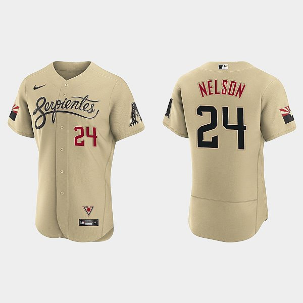 Mens Youth Arizona Diamondbacks #24 Kyle Nelson Nike Tan City Connect Jersey