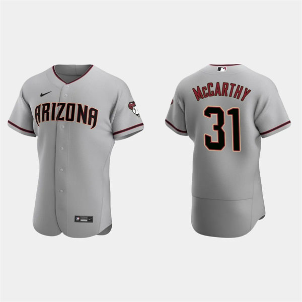 Mens Youth Arizona Diamondbacks #31 Jake McCarthy Nike Gray Road FlexBase Jersey