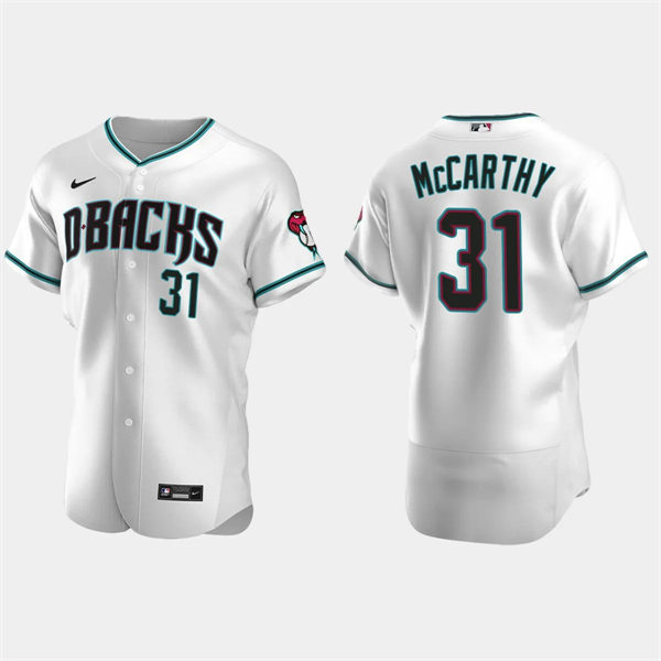 Mens Youth Arizona Diamondbacks #31 Jake McCarthy Nike White Teal Alternate Flex Base Jersey