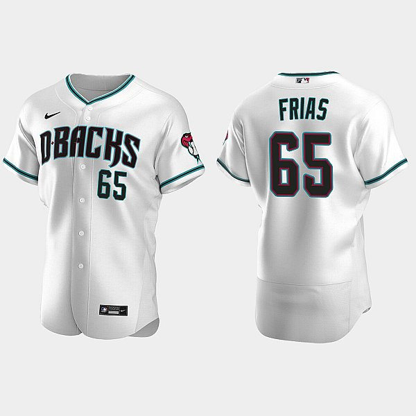 Mens Youth Arizona Diamondbacks #65 Luis Frias Nike White Teal Alternate Flex Base Jersey