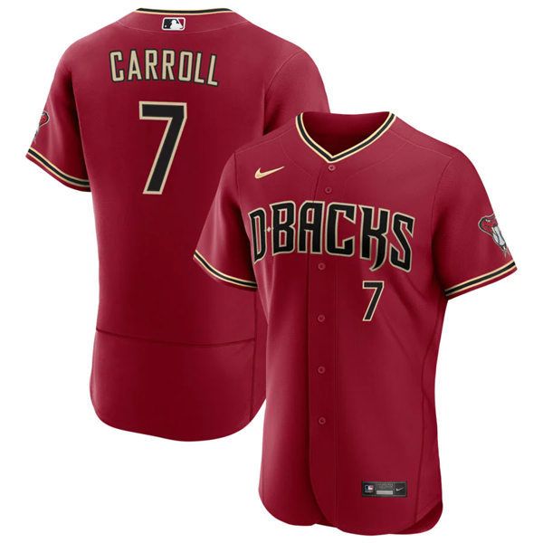Mens Youth Arizona Diamondbacks #7 Corbin Carroll Nike Crimson Alternate FlexBase Jersey