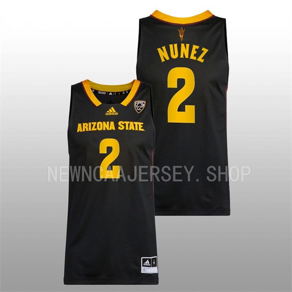Mens Youth Arizona State Sun Devils #2 Austin Nunez Nike Black 2022-23 Swingman College Basketball Game Jersey 
