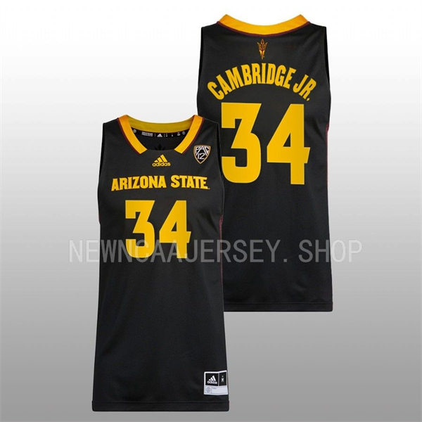 Mens Youth Arizona State Sun Devils #34 Desmond Cambridge Jr. Nike Black 2022-23 Swingman College Basketball Game Jersey 
