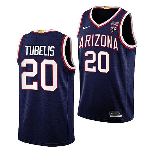 Mens Youth Arizona Wildcats #20 Tautvilas Tubelis Nike Navy 2022-23 College Basketball Game Jersey 
