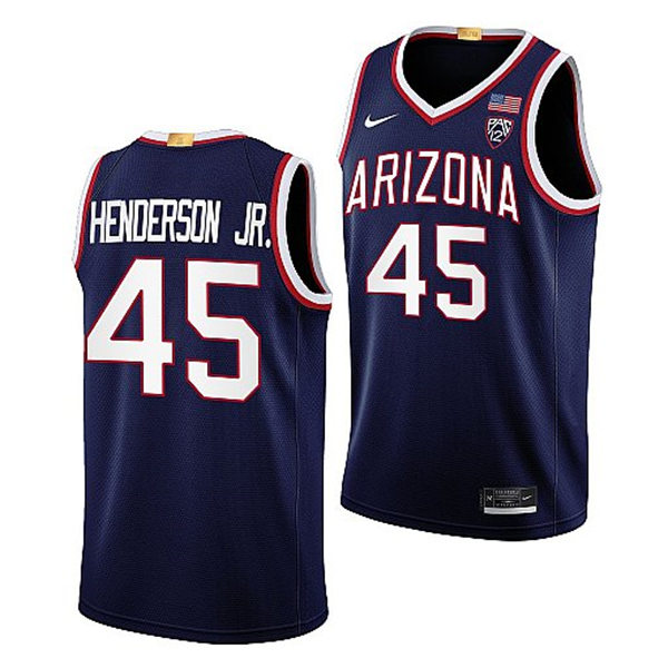 Mens Youth Arizona Wildcats #45 Cedric Henderson Jr. Nike Navy 2022-23 College Basketball Game Jersey 