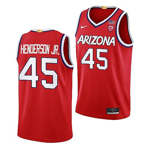 Mens Youth Arizona Wildcats #45 Cedric Henderson Jr. Nike Red 2022-23 College Basketball Game Jersey 