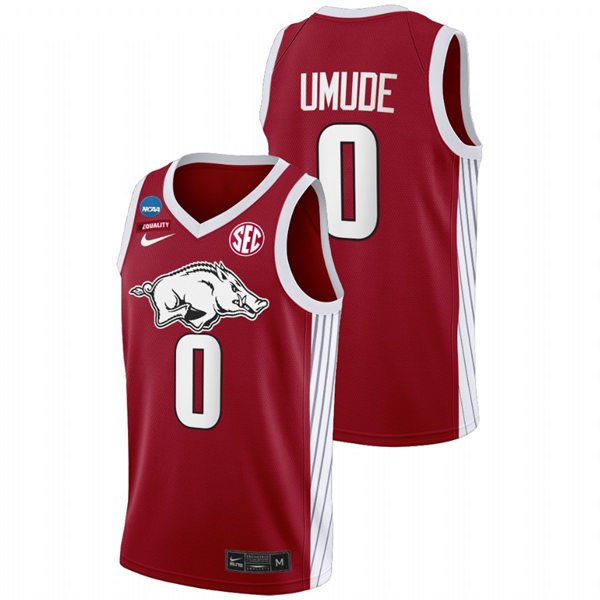 Mens Youth Arkansas Razorbacks #0 Stanley Umude Cardinal College Basketball Primary Special