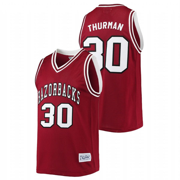 Mens Youth Arkansas Razorbacks #30 Scotty Thurman Cardinal College Basketball Alumni