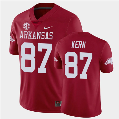 Mens Youth Arkansas Razorbacks #87 Blake Kern Nike 2020 Cardinal College Football Jersey