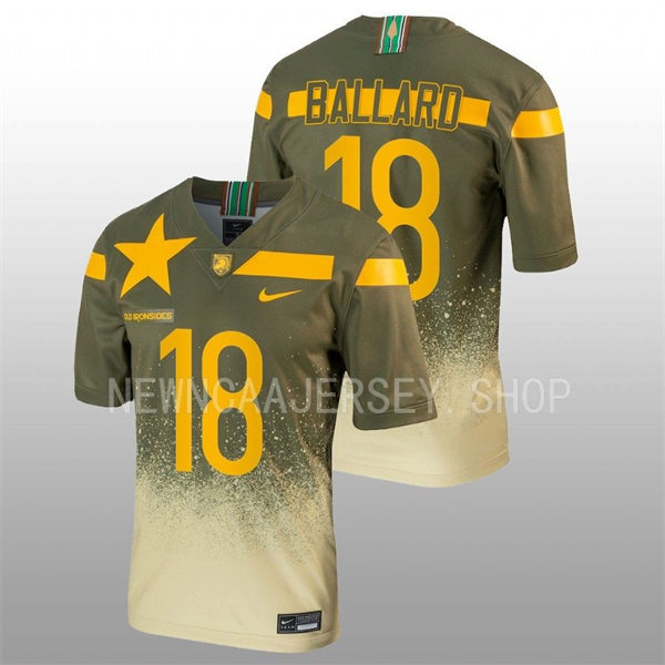 Mens Youth Army Black Knights #18 Cade Ballard Nike 1st Armored Division Old Ironsides Untouchable Football Jersey - Olive 