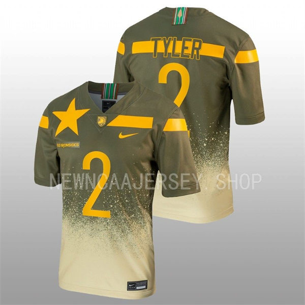 Mens Youth Army Black Knights #2 Tyhier Tyler Nike 1st Armored Division Old Ironsides Untouchable Football Jersey - Olive 
