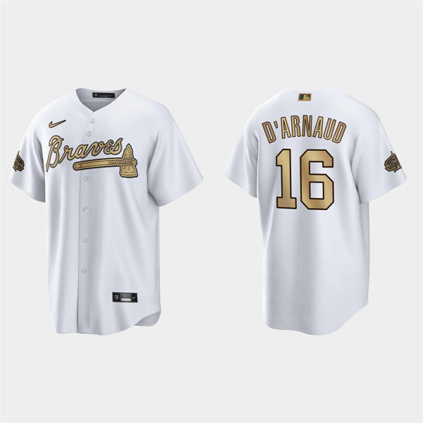Mens Youth Atlanta Braves #16 Travis d'Arnaud 2022 MLB All-Star Game Jersey White
