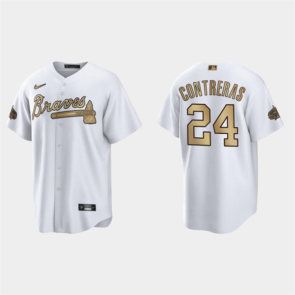 Mens Youth Atlanta Braves #24 William Contreras 2022 MLB All-Star Game Jersey White