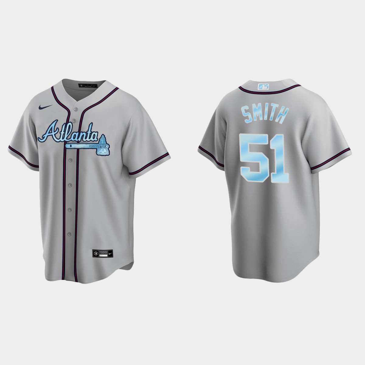 Mens Youth Atlanta Braves #51 Will Smith Gray Stitched 2022 Father's Day Jersey