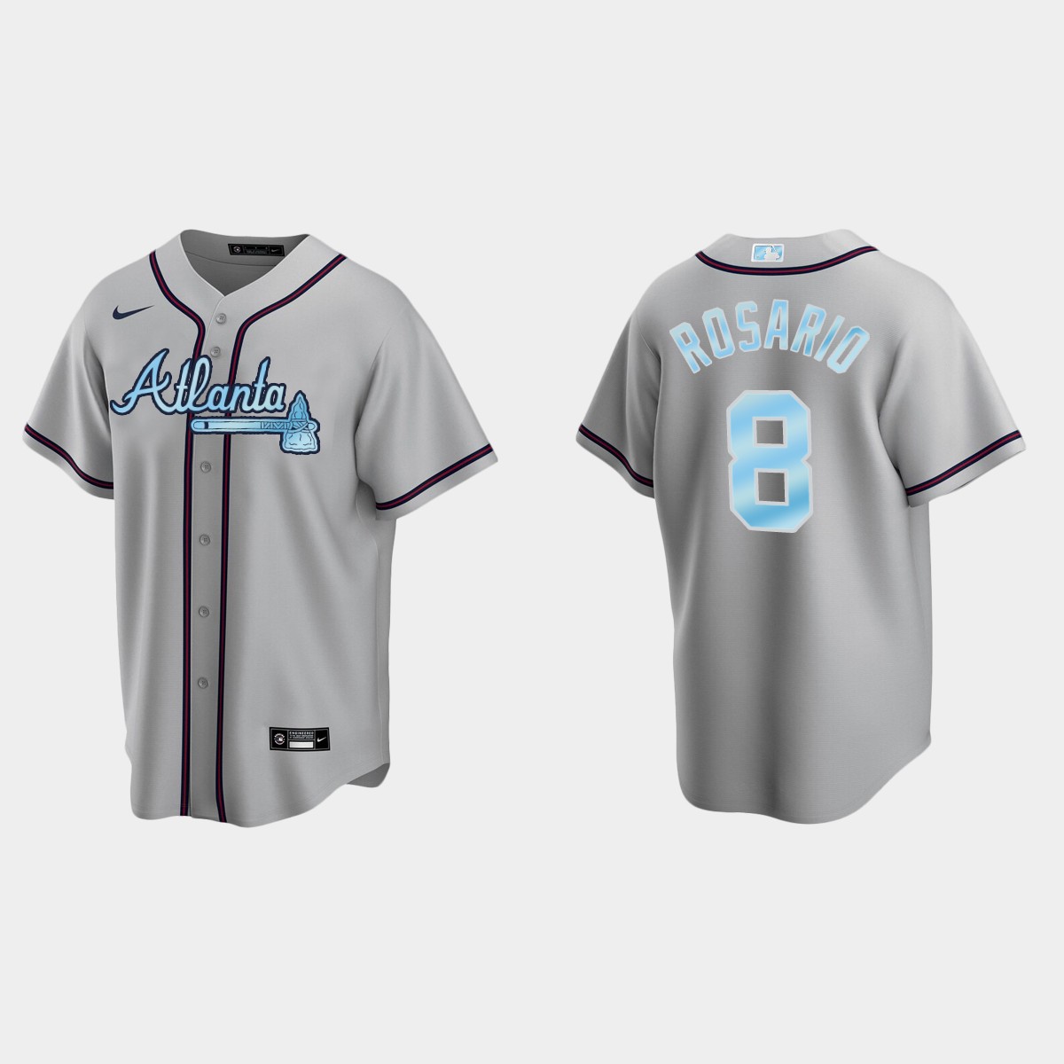 Mens Youth Atlanta Braves #8 Eddie Rosario Gray Stitched 2022 Father's Day Jersey