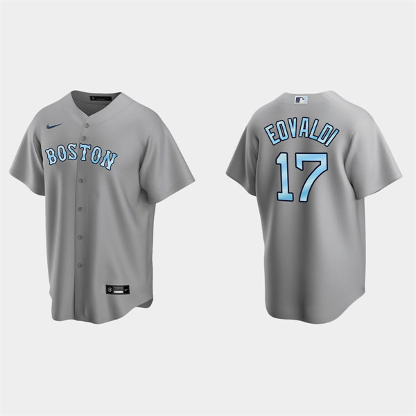 Mens Youth Boston Red Sox #17 Nathan Eovaldi Gray Stitched 2022 Father's Day Jersey