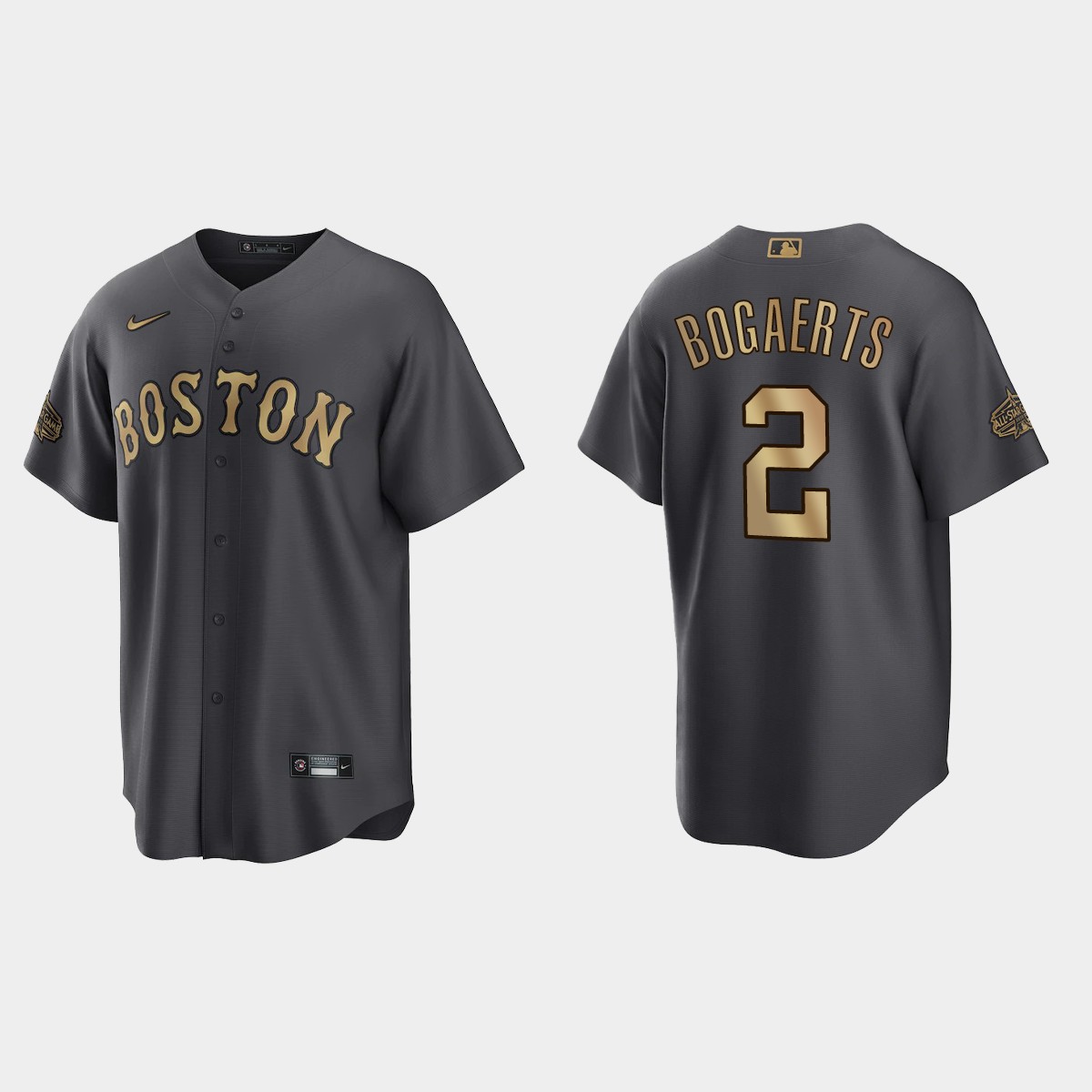 Mens Youth Boston Red Sox #2 Xander Bogaerts 2022 MLB All-Star Game Jersey - Charcoal