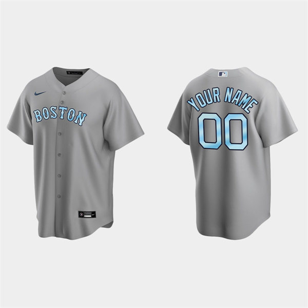 Mens Youth Boston Red Sox Custom Nike Gray 2022 Father's Day Gift Jersey
