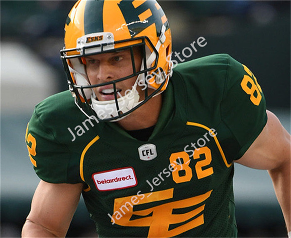 Mens Youth CFL Edmonton Elks Custom  New Era Third Green EE Football Jerseys